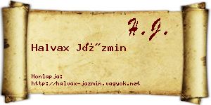 Halvax Jázmin névjegykártya